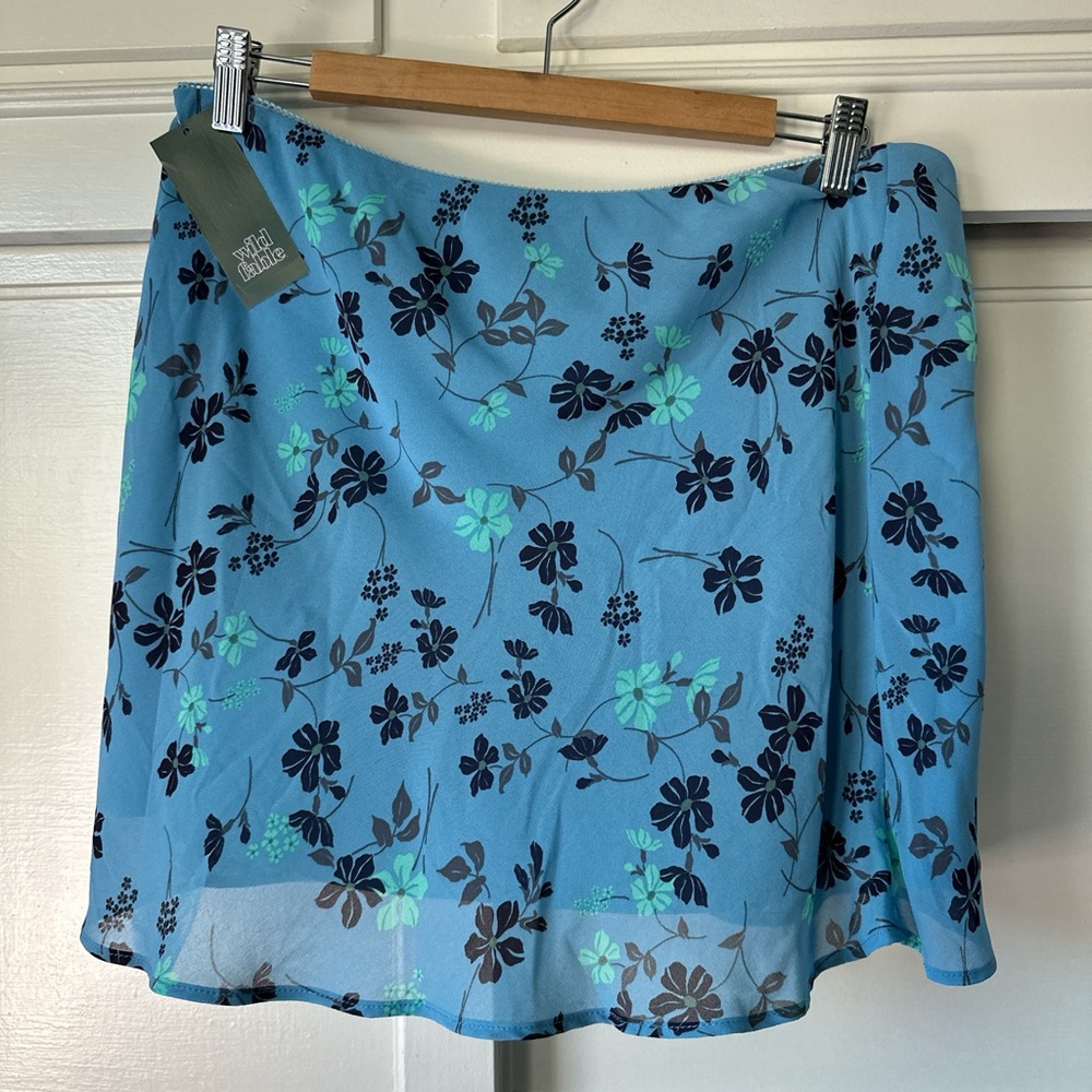 Wild Fable Floral Blue Skirt